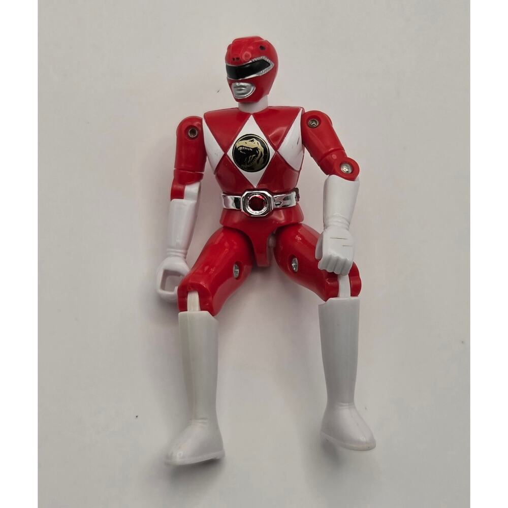 Bandai 1993 Red Power Ranger With Motorcycle With Kickstand Excellent Condition - Picture 8 of 9